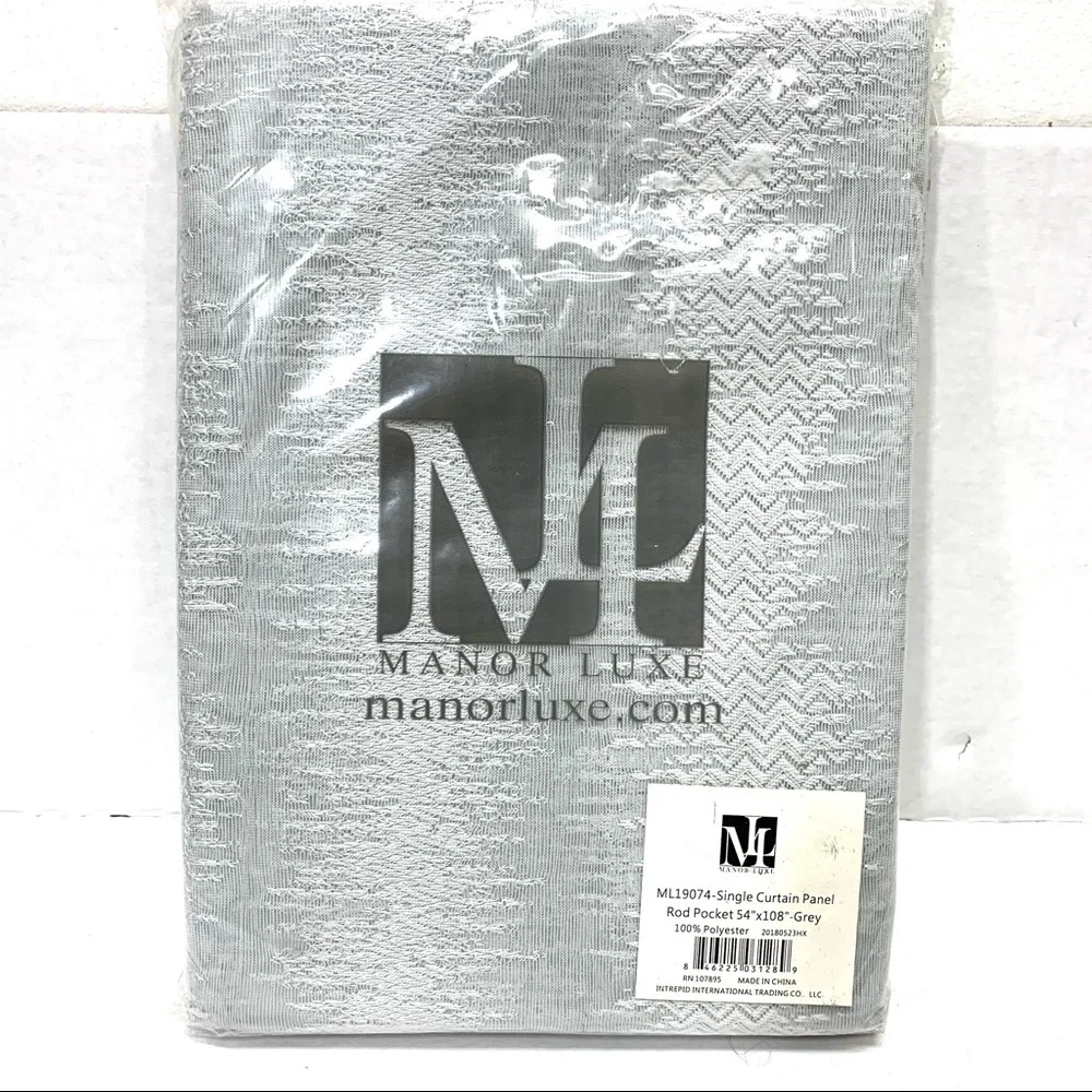 MANOR LUXE Bella Bella Sheer Gray Curtain Panel 54 in x 108 in NEW NWT